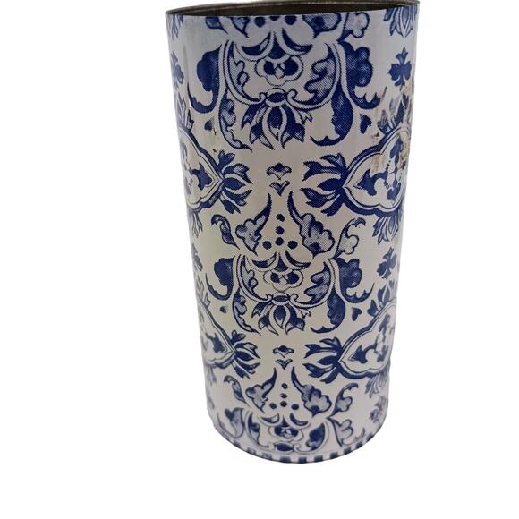 60s Guerlain Shalimar Blue White Canister Enamel EMPTY 3 oz Bottle Spray Vintage - Picture 9 of 13